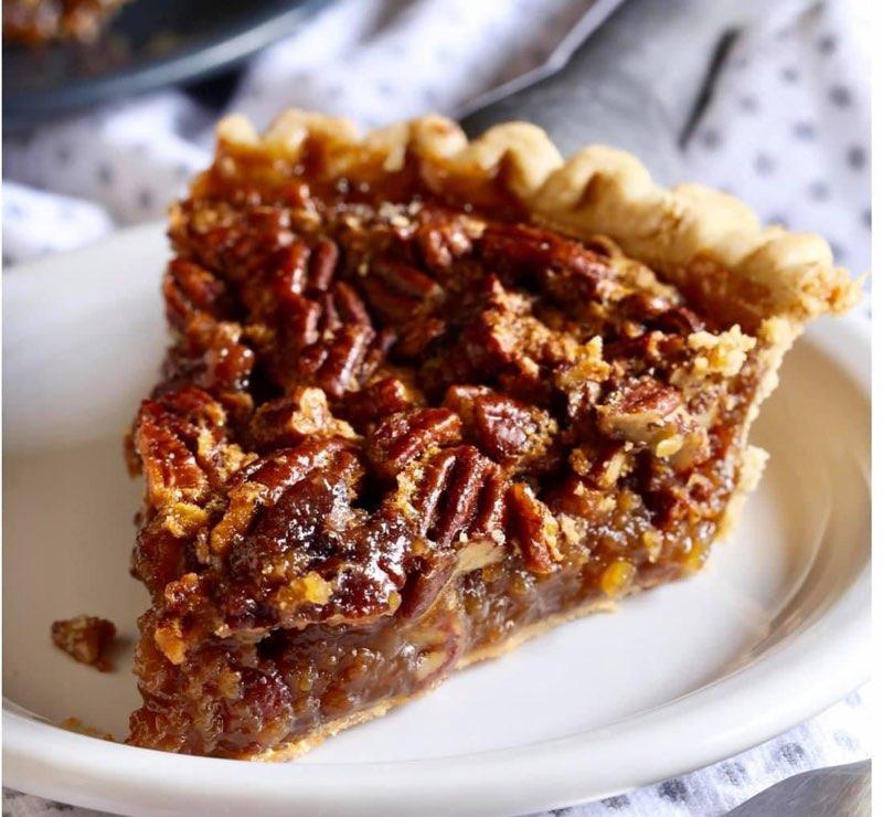 A slice of pecan pie